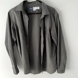 Gray, long sleeve, button down, Old Navy